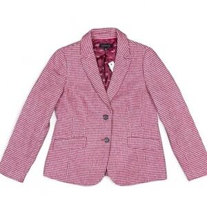 NWT Talbots Pink Houndstooth Blazer Jacket